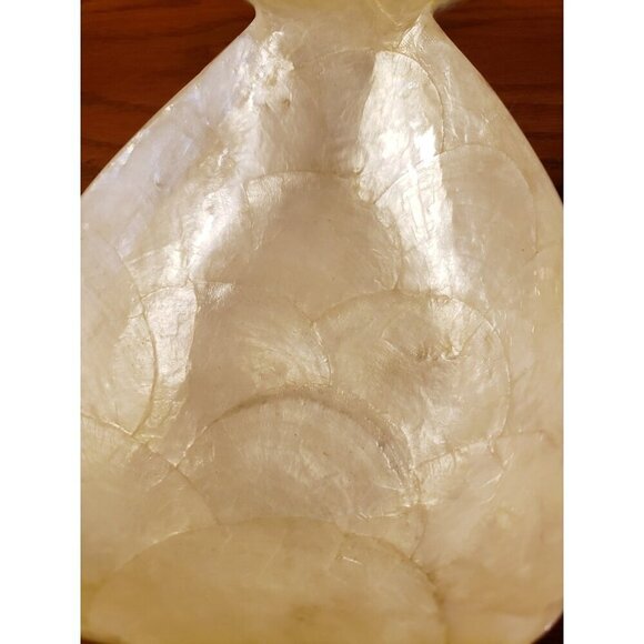 Pineapple Shaped Bowl Capiz Shell Mother of Pearl Set 2 Tropical Coastal Decor - Picture 4 of 9